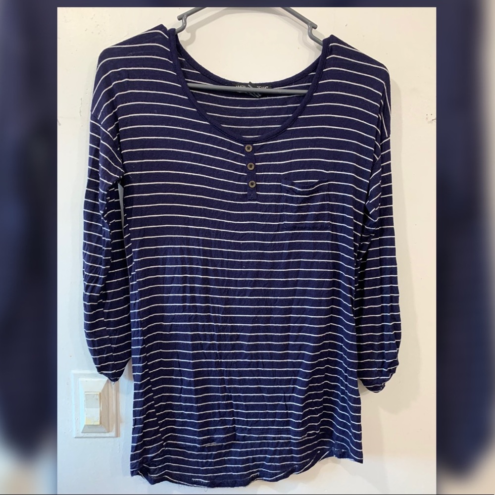 Navy and white tee